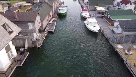 historic fish town in leland michigan on the coast of lake michigan