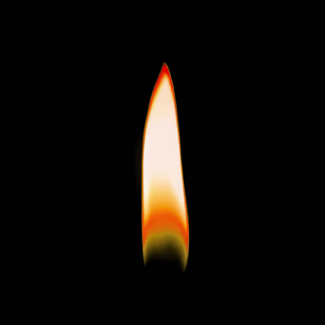 Solitary flame in darkness animation isolated asset, transparent 4K video, alpha channel, ProRes
