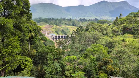glimpse of kotmale hydroelectric and irrigation dam power station in kotmale, sri lanka