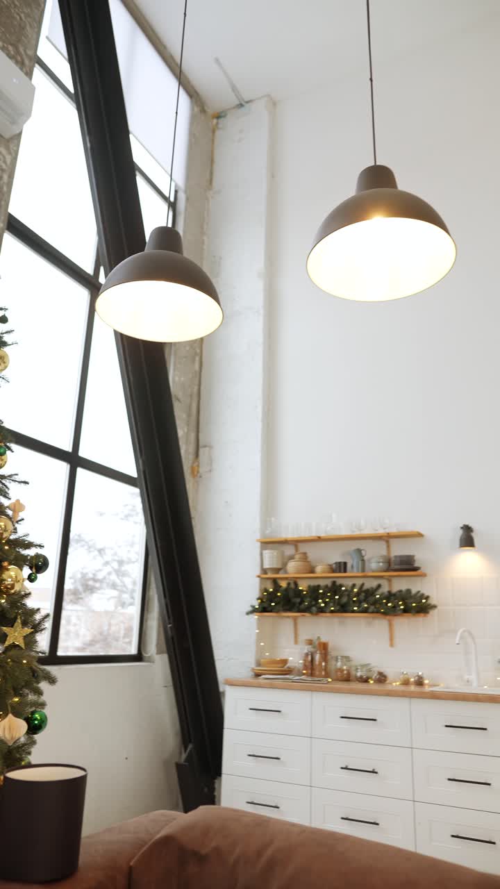 cocina moderna y acogedora de navidad