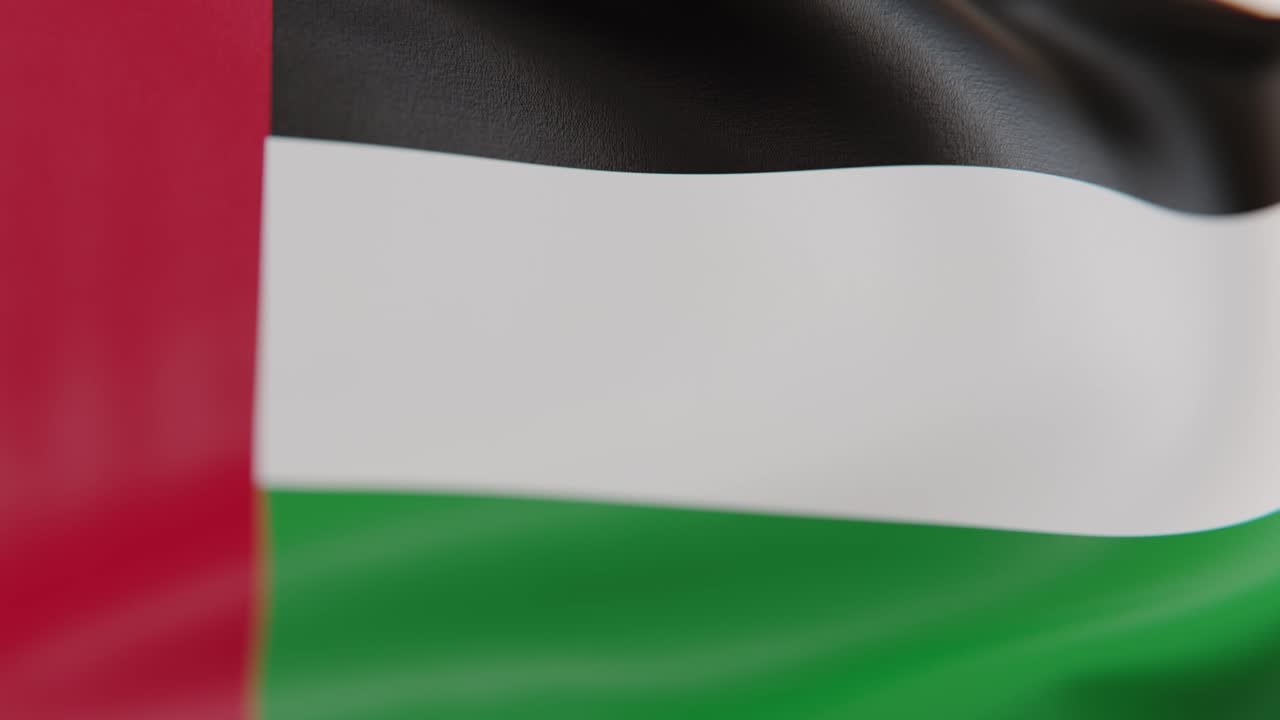 National Flag Of UAE Waving In The Wind | Close up of UAE Flag in 4K