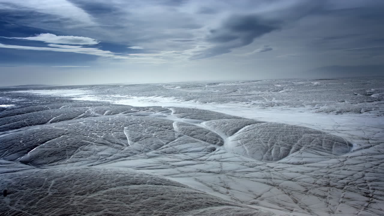 Abstract Frozen Landscape of Ice and Snow Patterns
