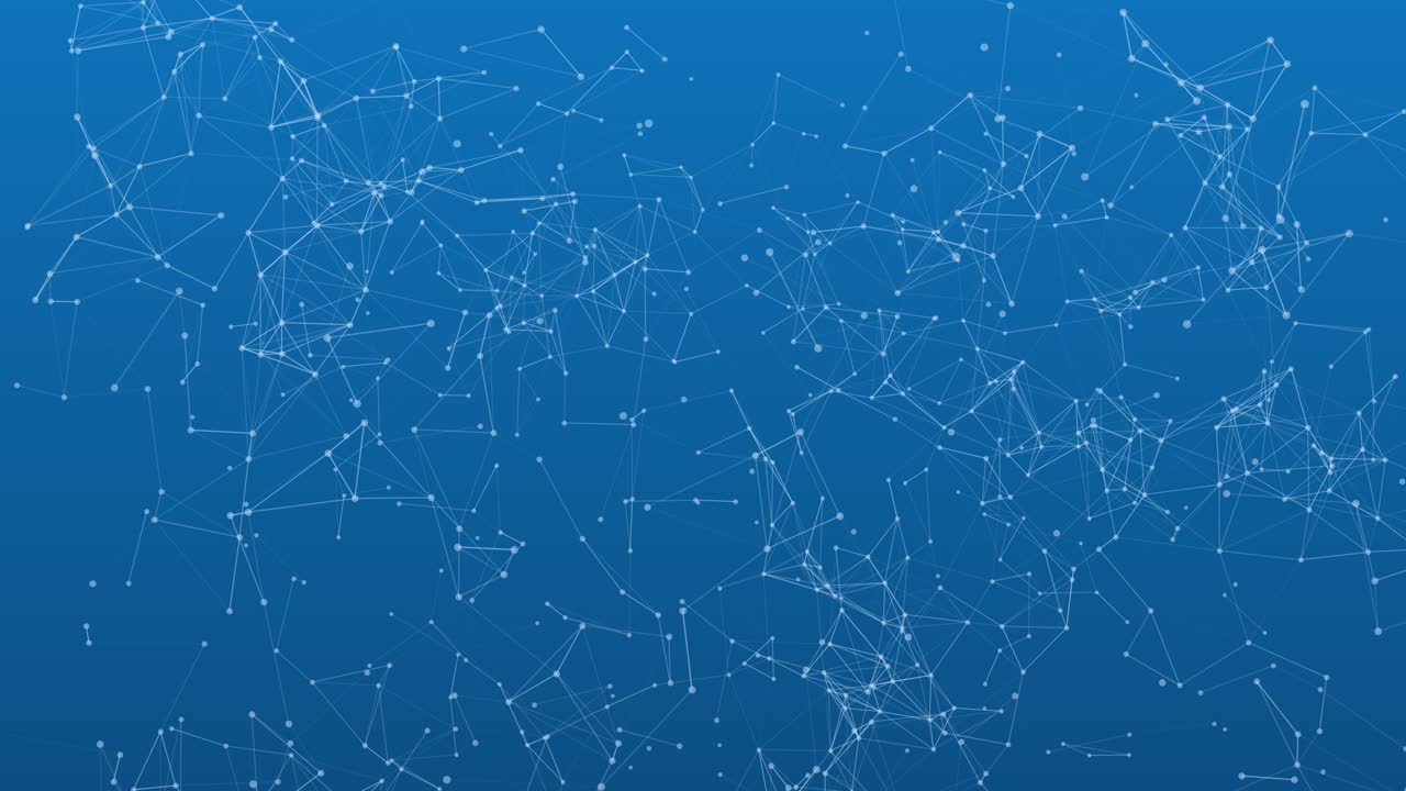 Internet of things connection science effect blue digital network plexus blockchain technology