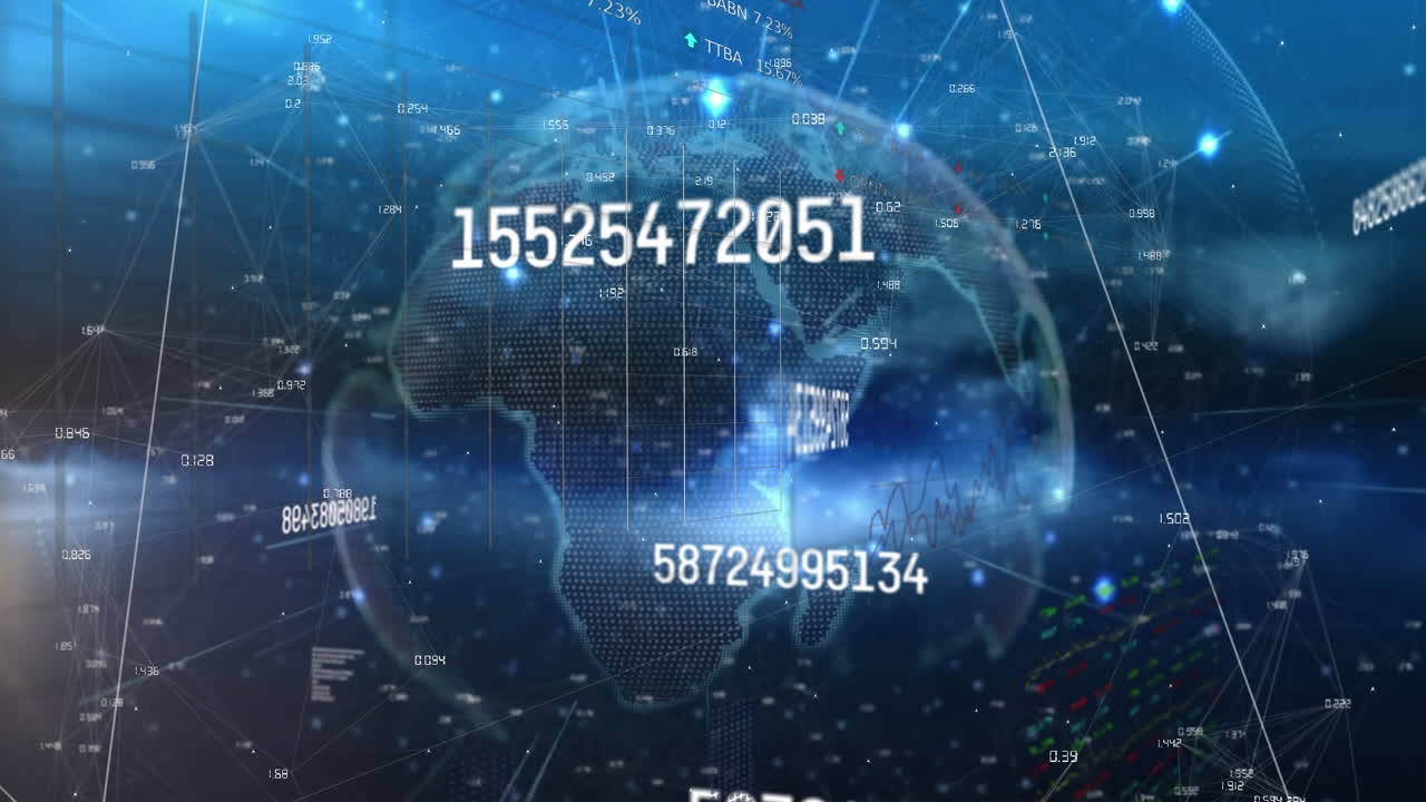 지구의 애니메이션, 숫자 및 그리드에 대한 데이터 처리