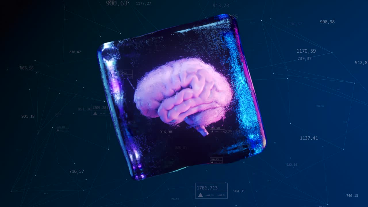 Frozen Brain in Ice Cube