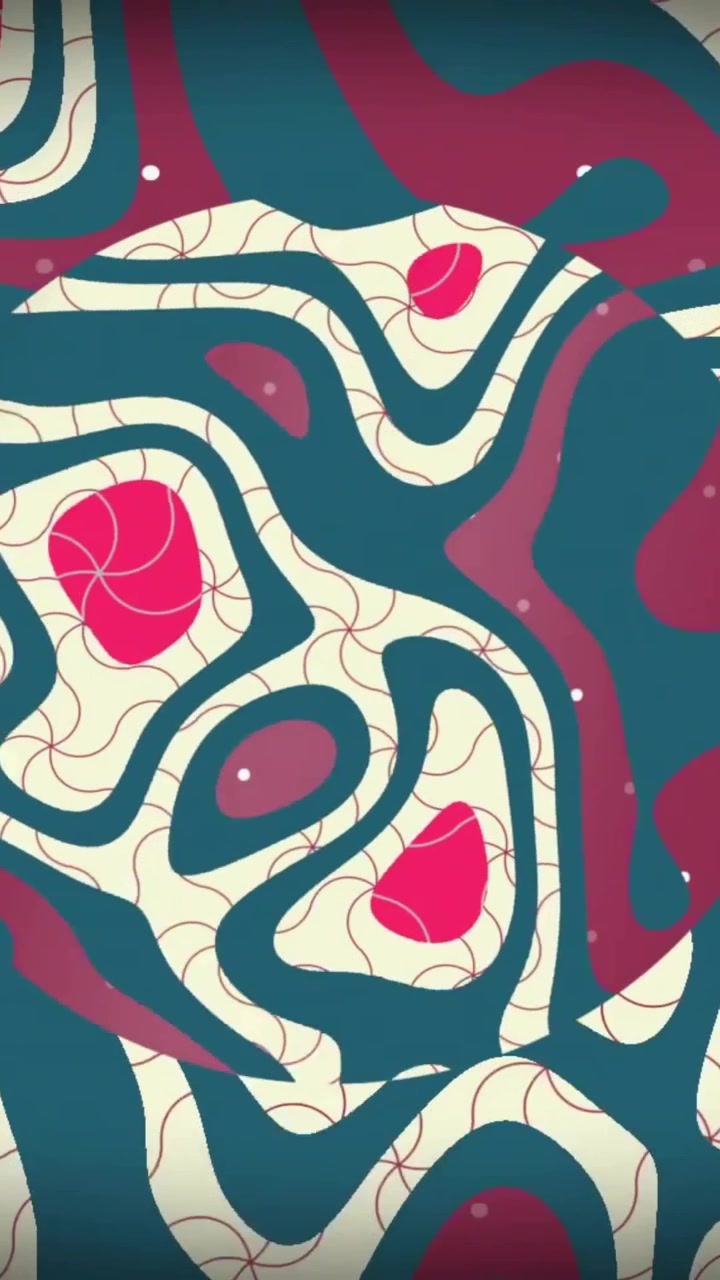 Animazione di forme colorate che si muovono su uno sfondo liquido