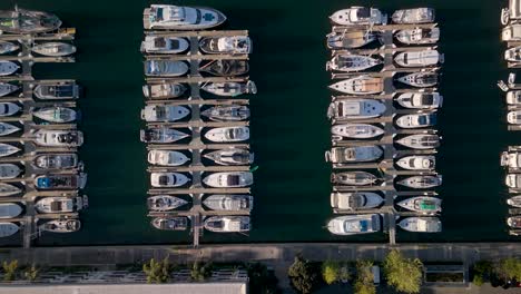 Top-Down-View-Over-Marina-Del-Rey-Harbor-In-California---Drone-Shot