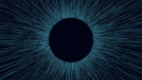 blue light ray with radiating black circle background or design element