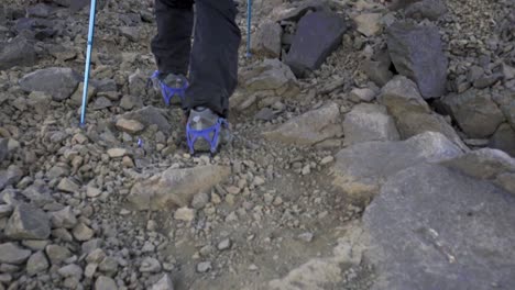 cu hiker boots on rocky path