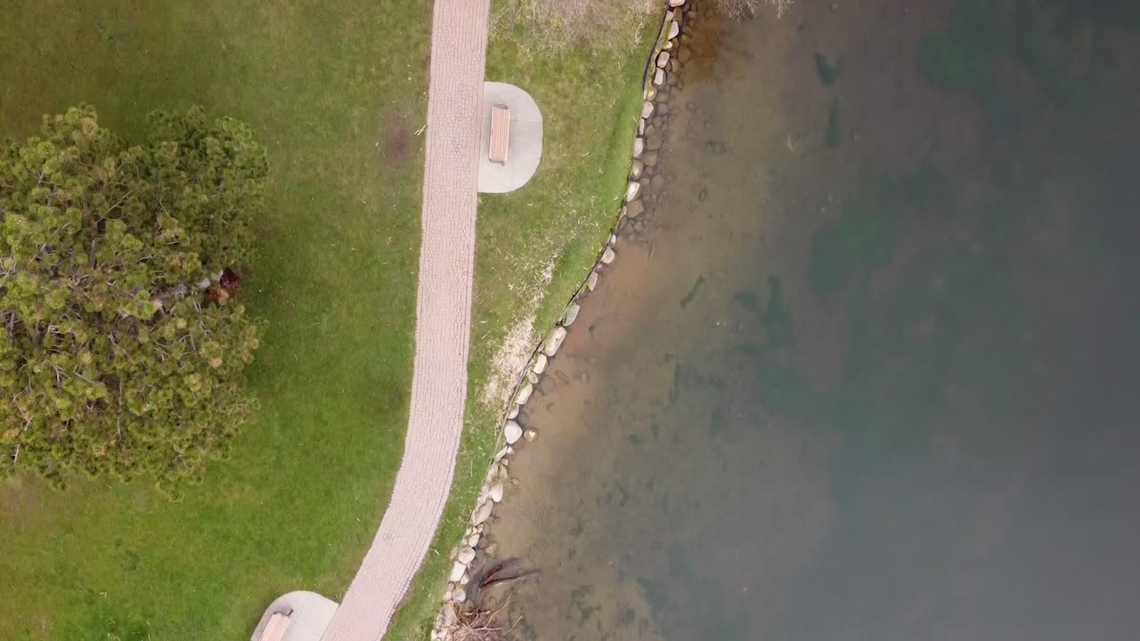 리드 호수 동부 그랜드 레이피즈 미시간 드론 항공 영상