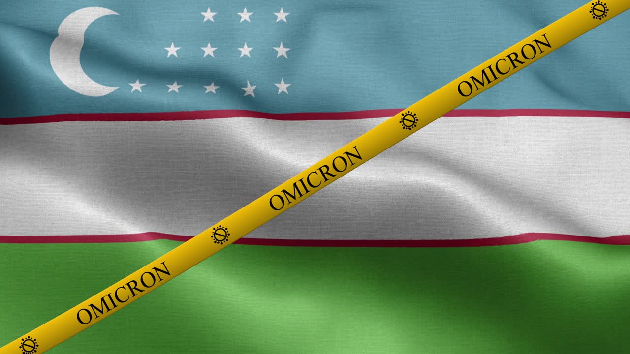 우즈베키스탄의 발에 오미크론 변종과 금지 줄무 - 우즈베키는 발