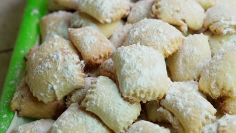 sweet pastries on a tray rotate