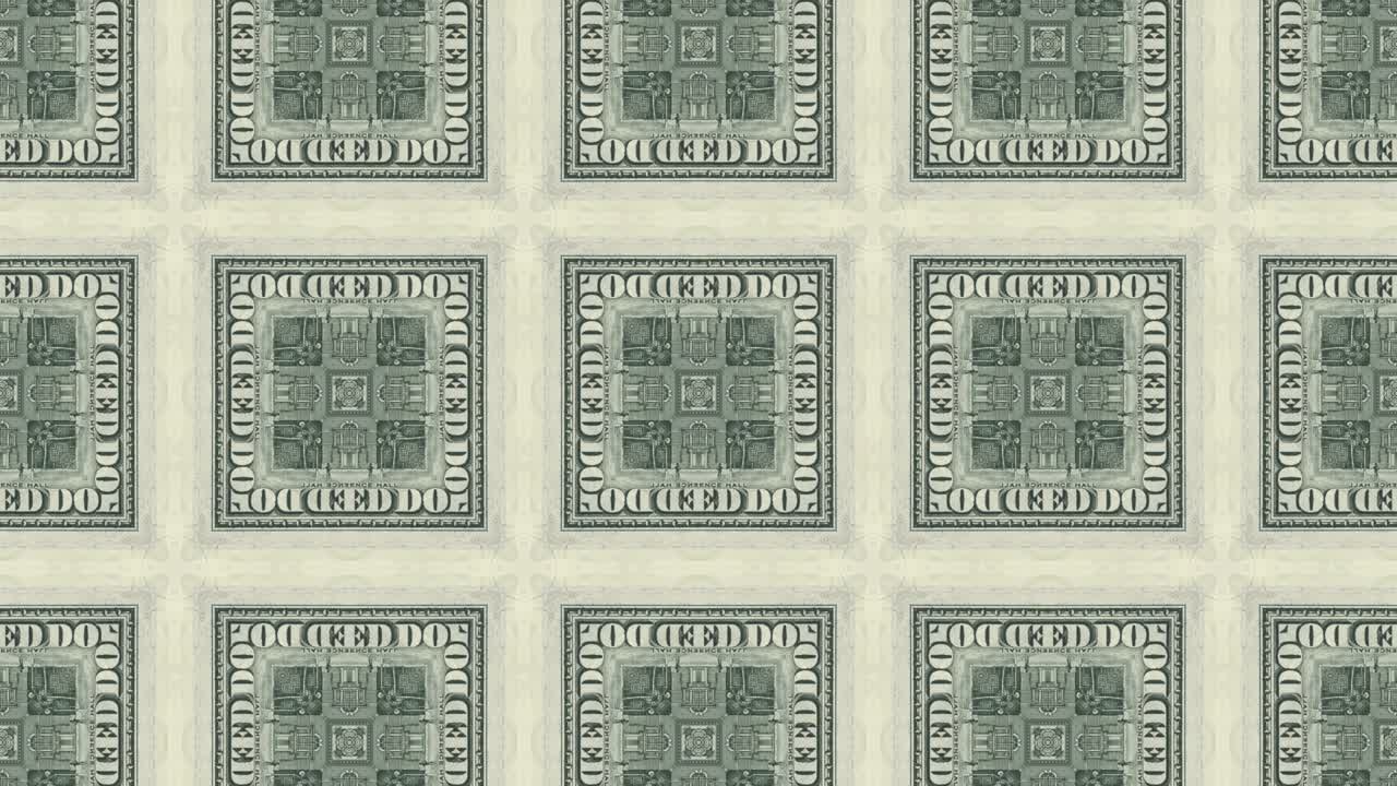 billete de dinero de dólar de estados unidos mosaico en fondo animado abstracto. negocio creativo gráfico de movimiento bucle sin costuras