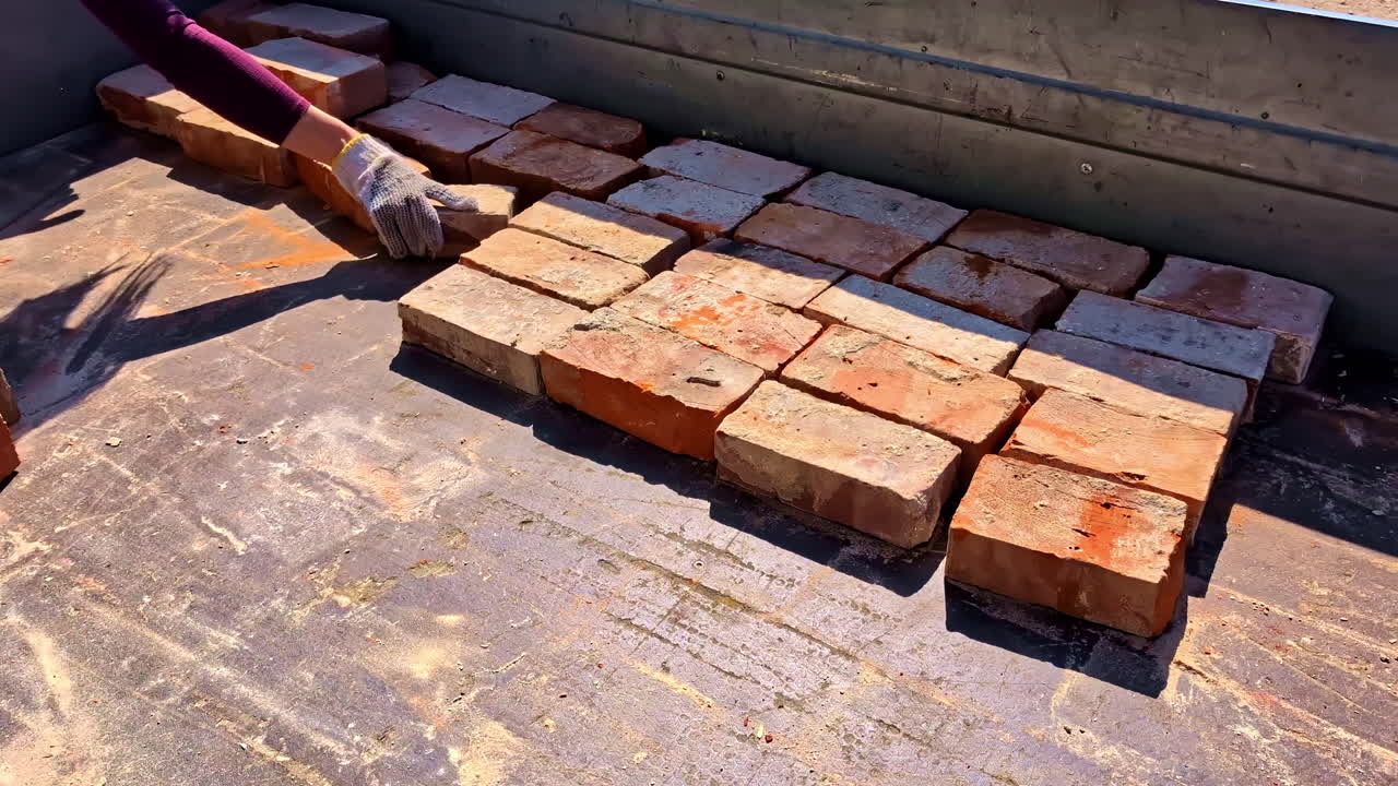 Brick Making Industry. Sun Dried Stone Brick. High Angle Shot