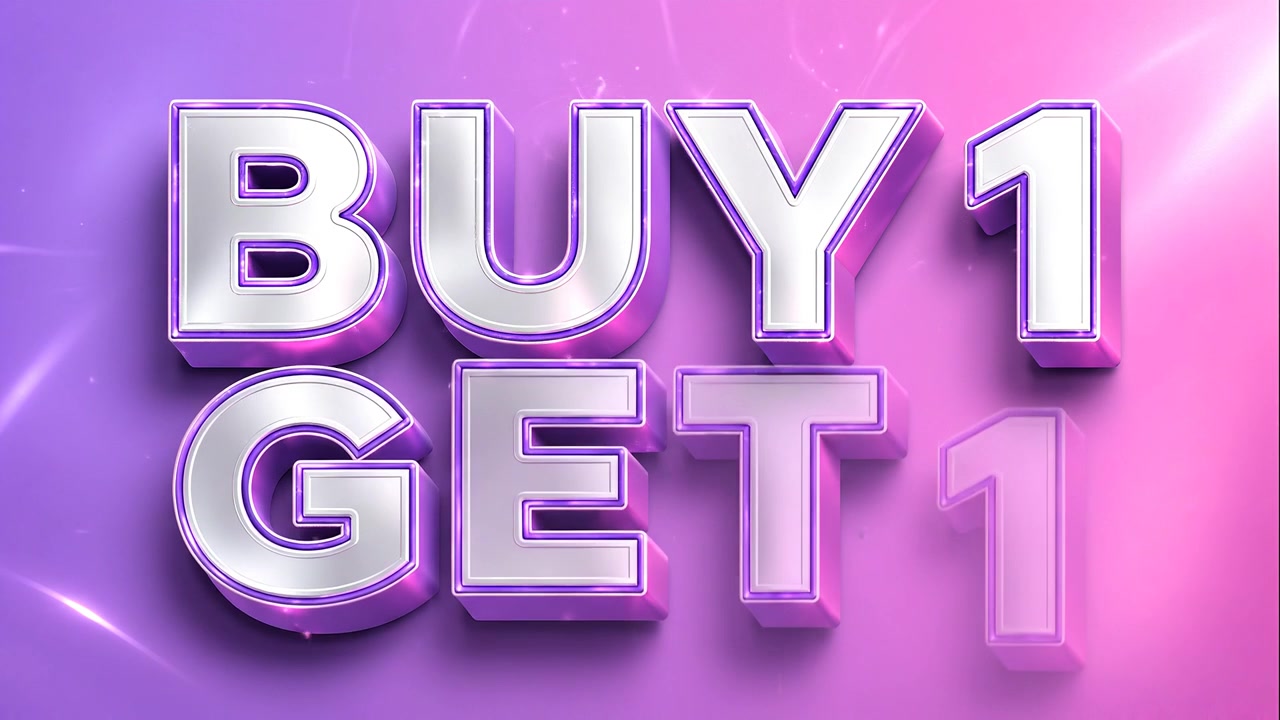 Buy One Get One Promotional Text Animation
