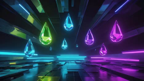 abstract neon drops