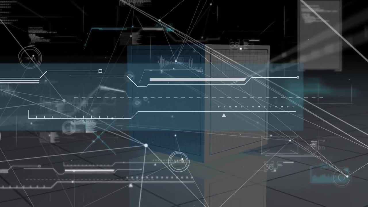 animación del procesamiento de datos financieros a través de un servidor informático