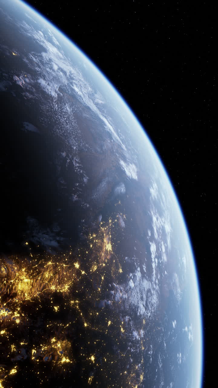 la tierra por la noche desde el espacio