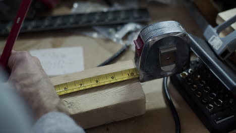 craftman in a home workshop. 4k