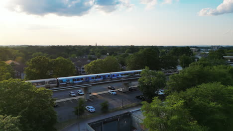 aerial ascending footage of residential suburbs