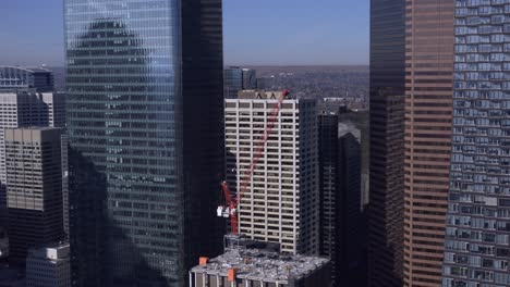 calgary skyscrapers downtown street crane