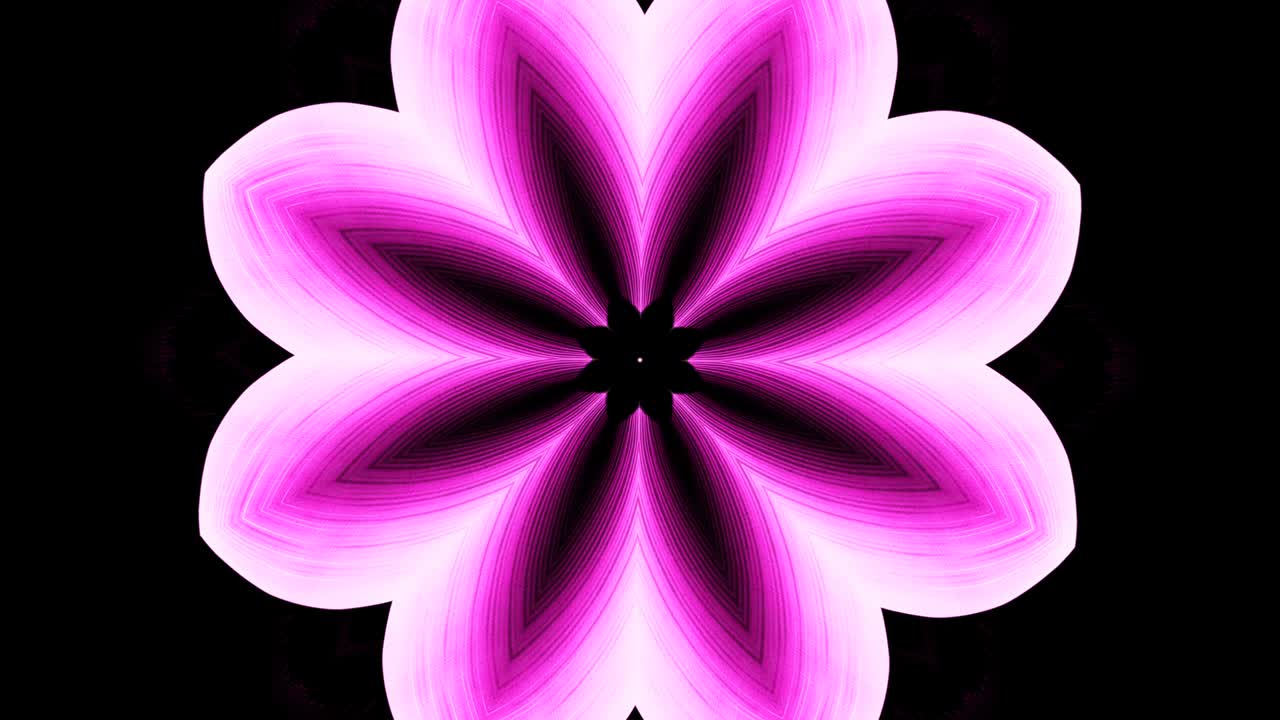 calidoscopio relajante de una flor de color rosa y blanco