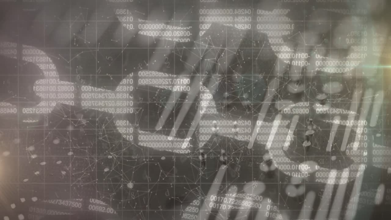 그리드 상의 데이터 처리와 함께 블록 체인의 애니메이션