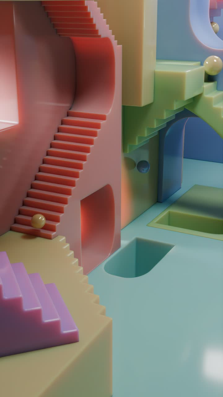 arquitectura geométrica abstractamente colorida