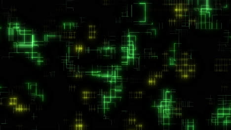 mesmerizante cuadrícula de cuadrados verdes y amarillos brillantes