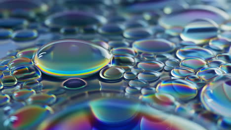 colorful iridescent water droplets macro abstract