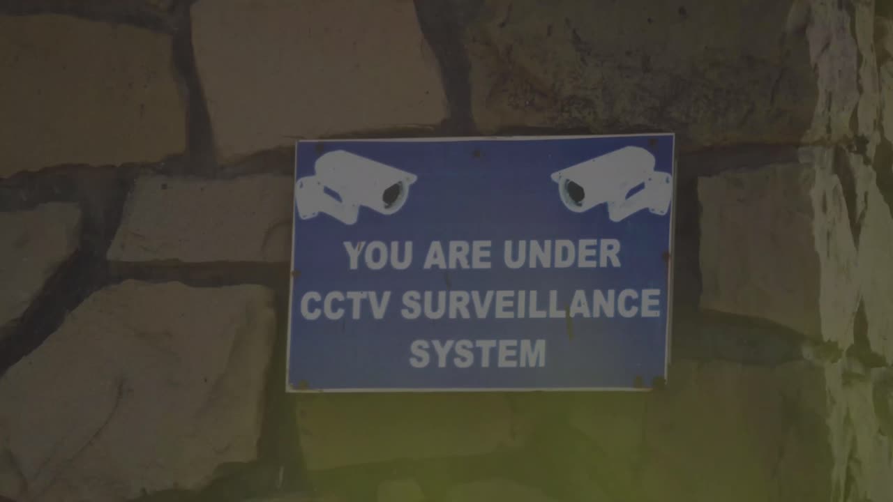 cctv 경보 _ 비디오 감시 상징 아래의 지역