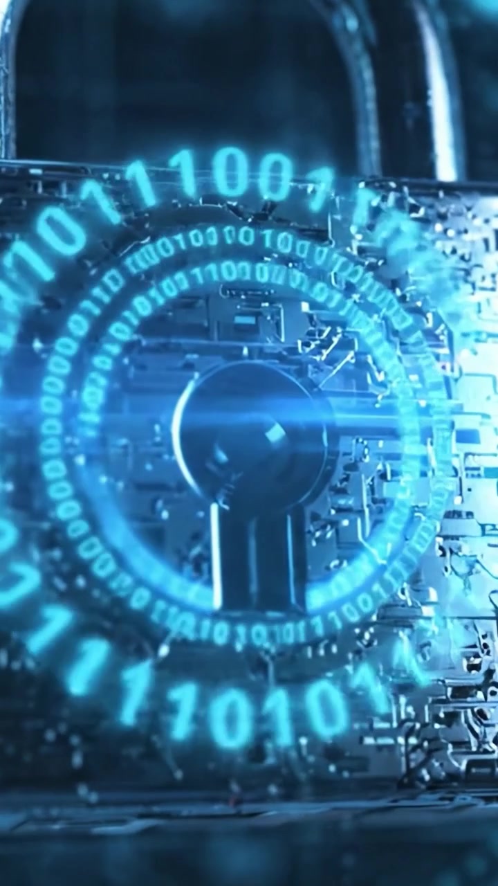 A High-Tech Digital Lock: Exploring the Fusion of Cybersecurity and Data Protection in a Modern, Digitally-Enhanced Environment Featuring Binary Code