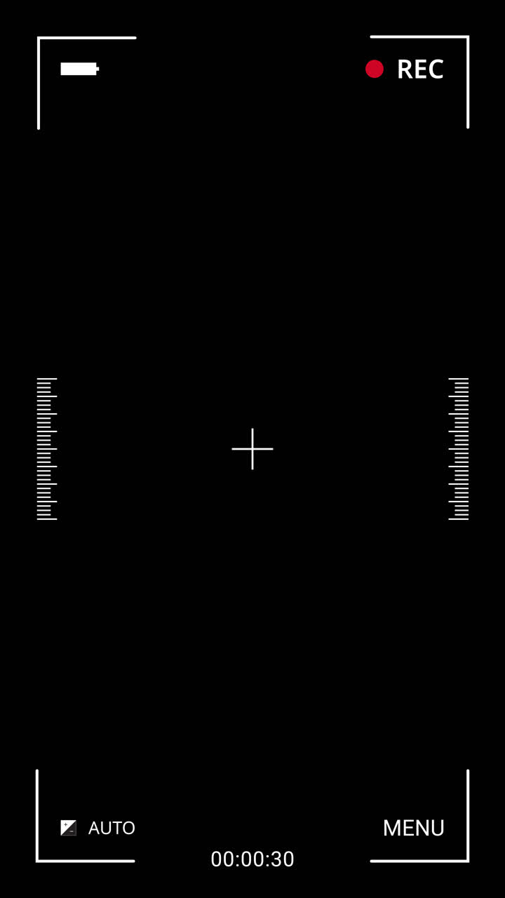Camera Viewfinder Recording Interface Overlay on Black Background