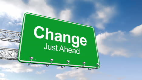 Change-just-ahead-sign-against-blue-sky-