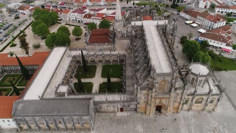 aerial view of batalha monastery in leira district, portugal