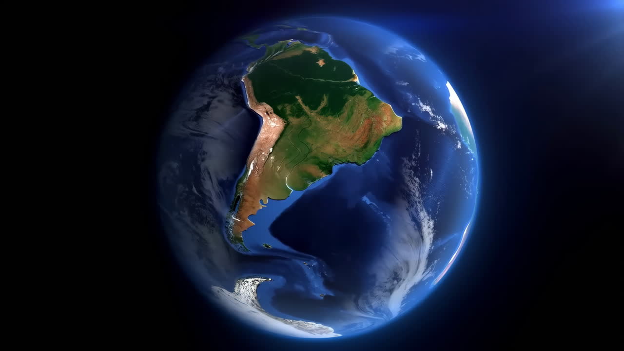 Earth from Space with South America and Antarctica Visible