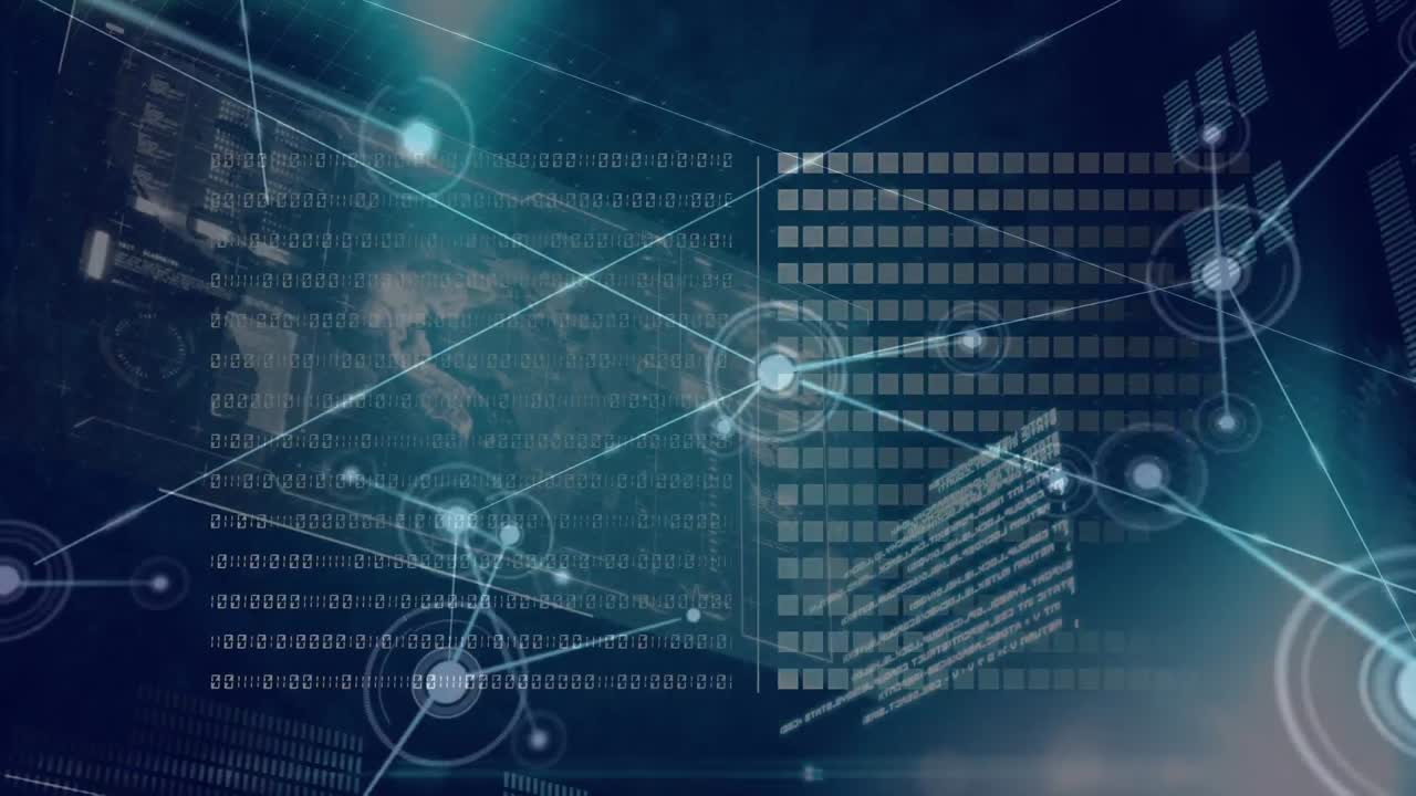Animation of statistics and data processing over network of connections