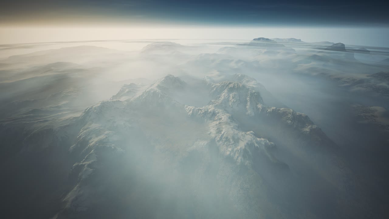 알프스 산맥의 공중 촬영 비행