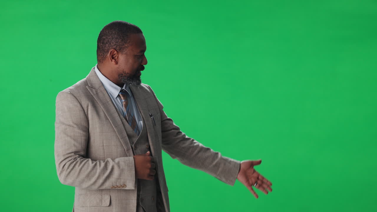Man in Suit on Green Screen