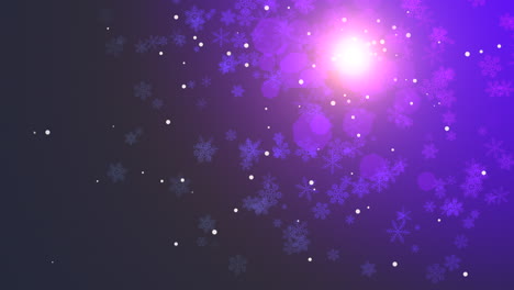 Animation-fly-purple-snowflakes-and-abstract-particles