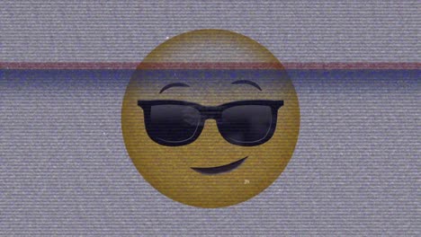 animation of sunglasses emoji icon over noises on screen