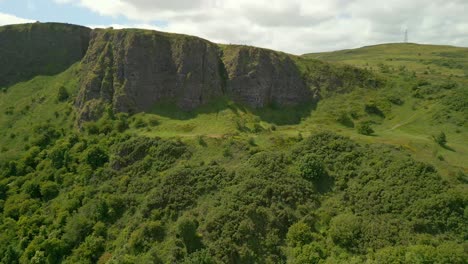 Aerial-shot-of-Cavehill,-Belfast-on-a-sunny-day