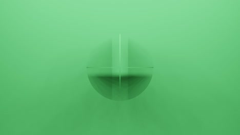 3d renderización verde forma geométrica gira en dirección aleatoria. abstracto sencillo bucle sin costura fondo animado