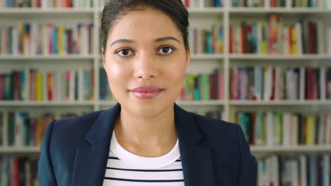 Closeup-portrait-of-a-happy-librarian