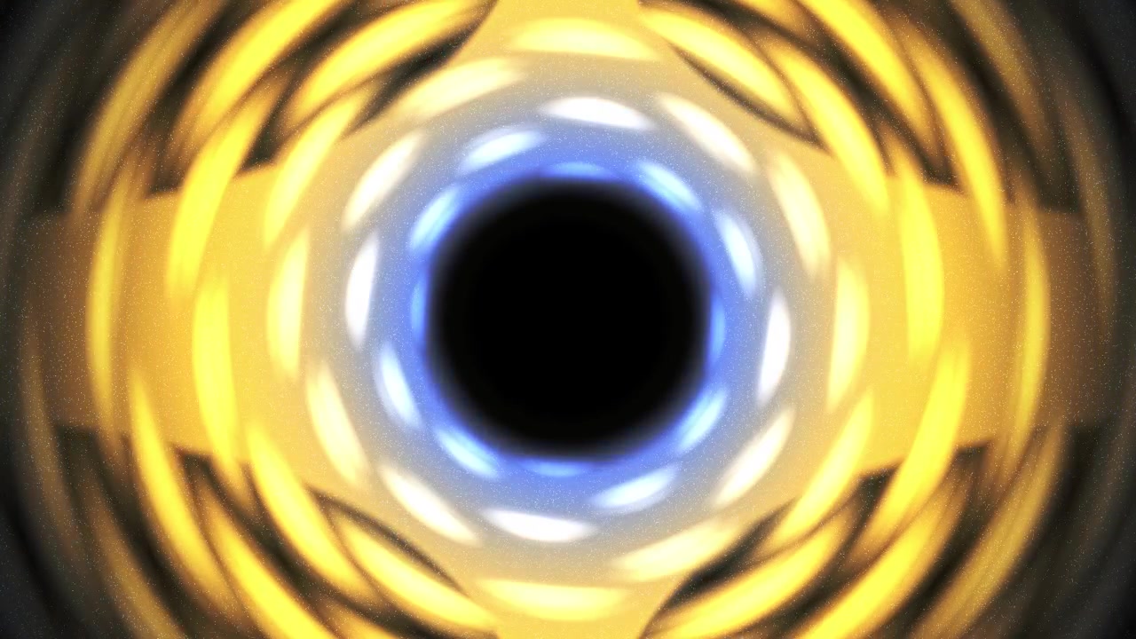 Abstract Blue and Yellow Concentric Rings of Light