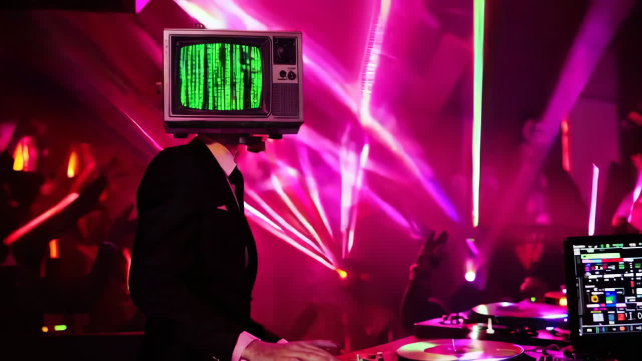 con un dj en un club nocturno