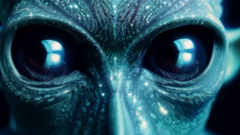 close-up of alien eyes