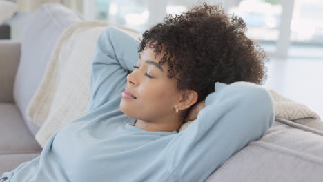 african american woman taking a deep breath