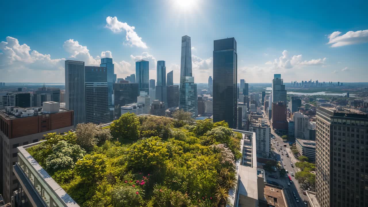 Cityscape with Green Roof