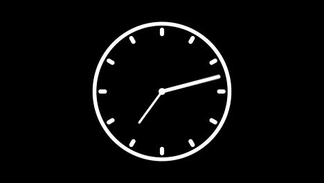 ciclo de día en la animación del reloj de 10 segundos de largo negro